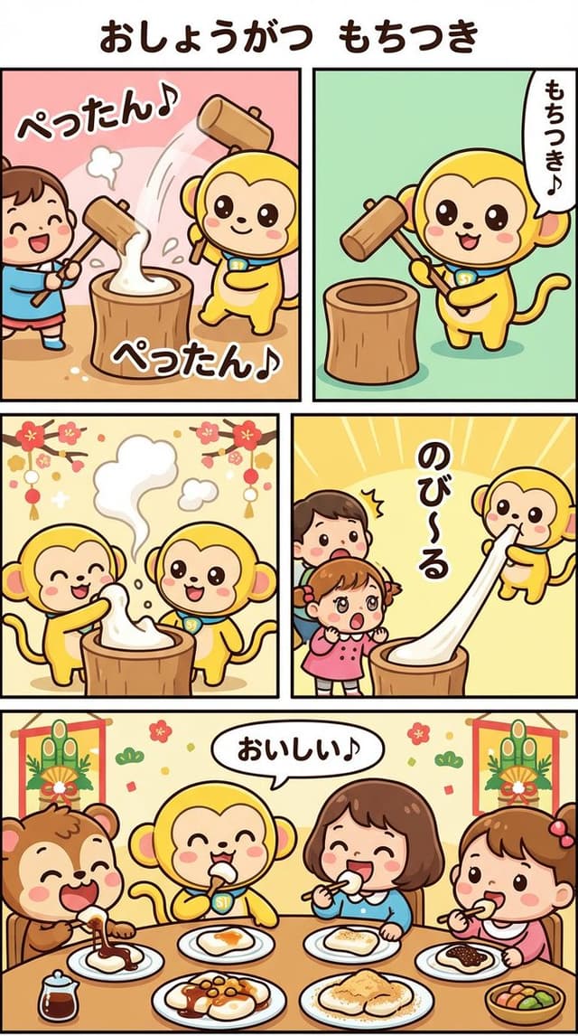 Nano Banana Pro Manga Generation - New Year's Mochi Pounding — output