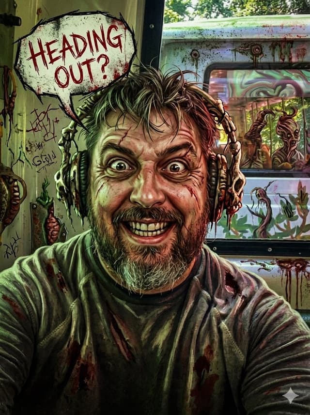 Messed Up Psycho Image with Speech Bubble — output