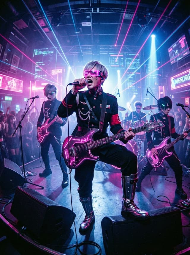 Cyberpunk Japanese Band Live Performance — output