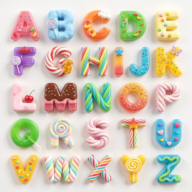 Game Asset - 3D Squishy Candy Alphabet — output