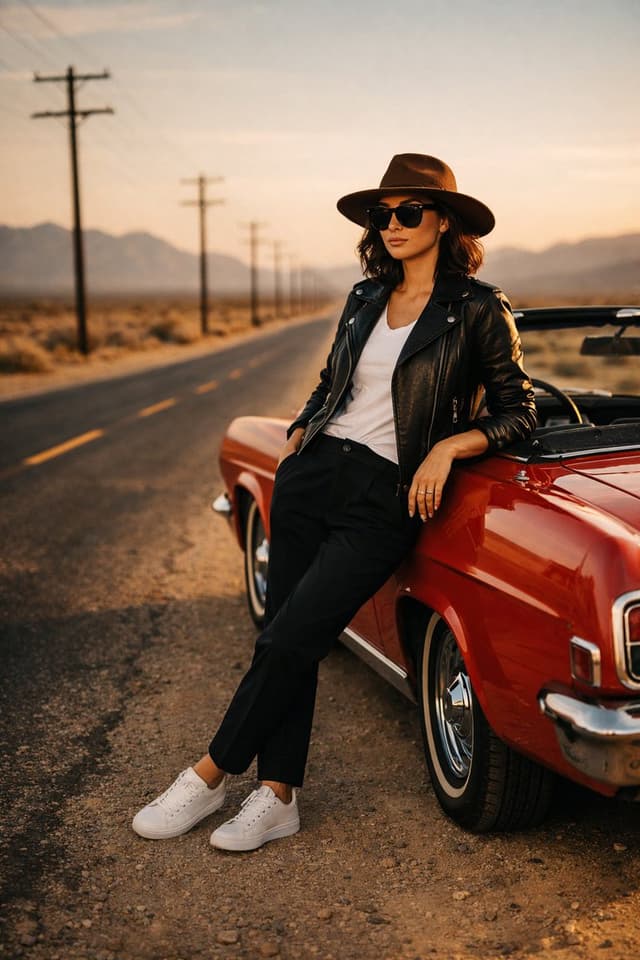Product Marketing - Cinematic Desert Highway Fashion Portrait — output