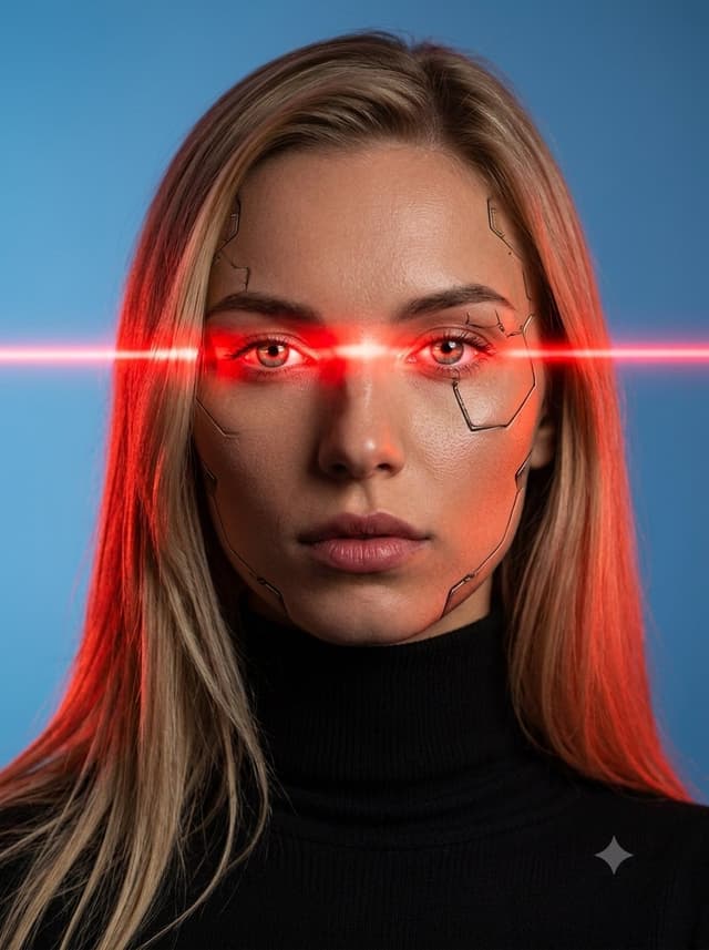 Game Asset - Female Android Studio Portrait with Laser Eyes — output
