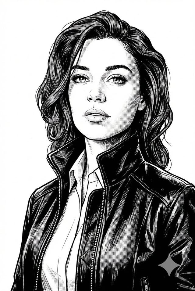 Profile / Avatar - Black and White Digital Illustration Portrait — output