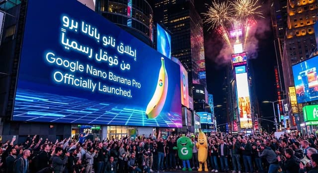 Announcement design image about Nano Banana Pro launch — output