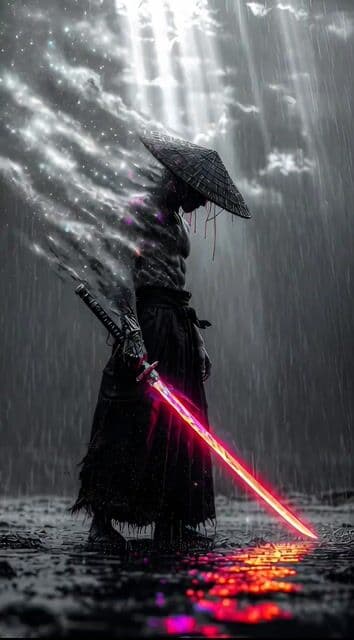 Cybernetic Ronin in Neon Rain (Long Prompt) — cover