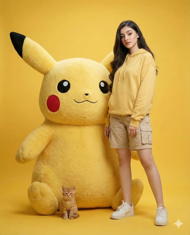 Commercial Studio Hero Shot with Giant Pikachu — output