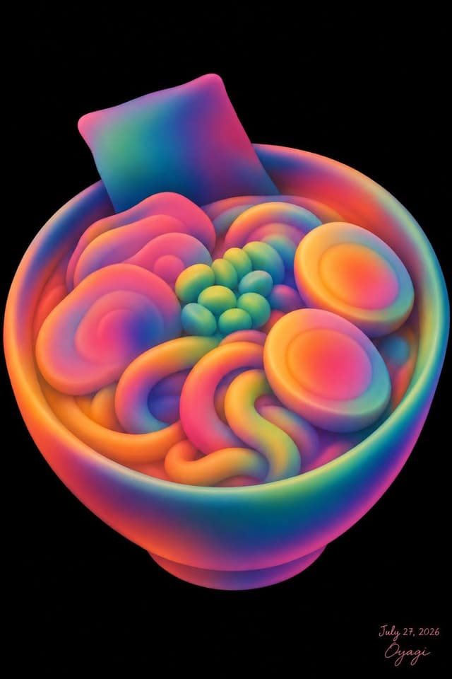 Product Marketing - Neon Rainbow Clay Ramen Bowl — output