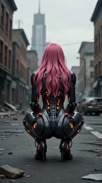 Cinematic female cyborg video — cover