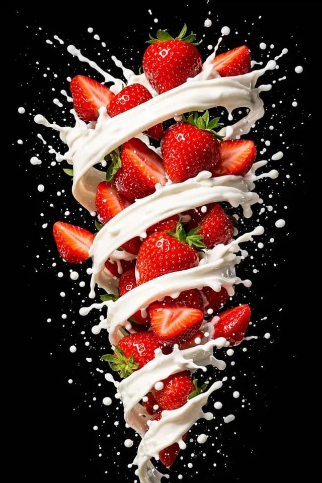 Hyper-realistic High-Speed Strawberry Milk Splash Photography — output