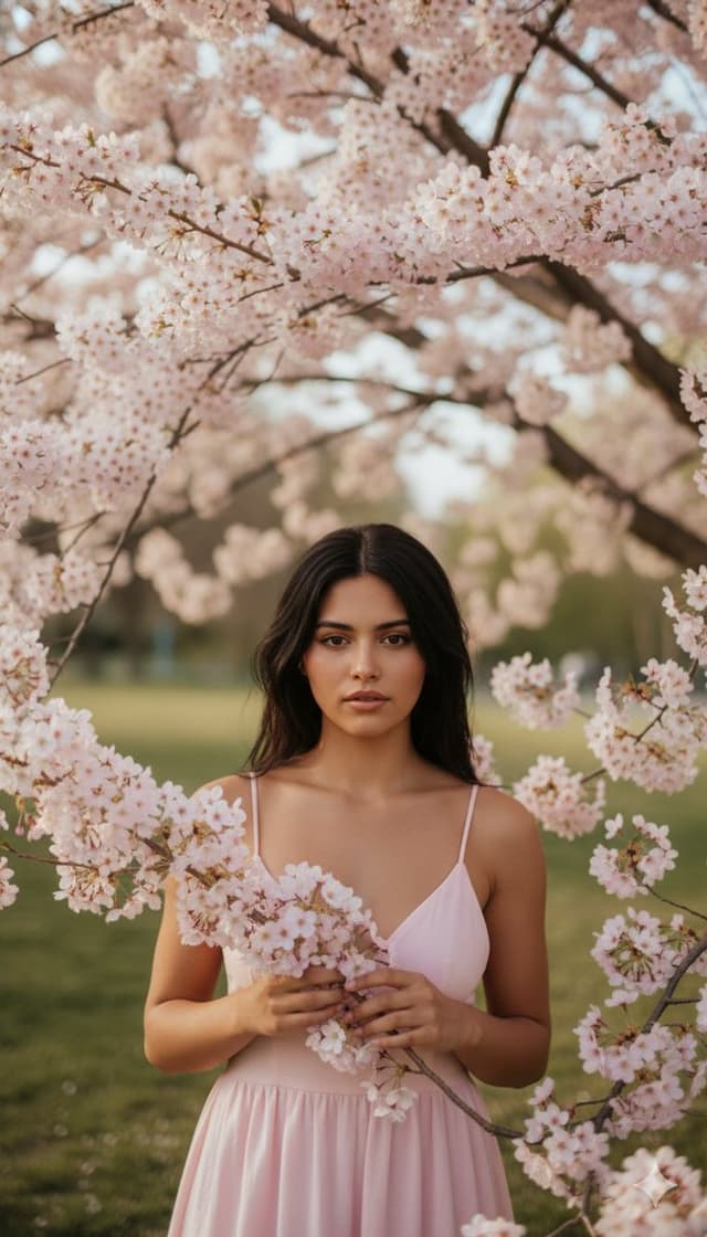 Profile / Avatar - Springtime Cherry Blossom Portrait Recreation Prompt — output