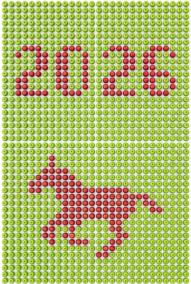 E-commerce Main Image - Pixel Art Grid using Fruit Flat-Lay Photography Prompt — output