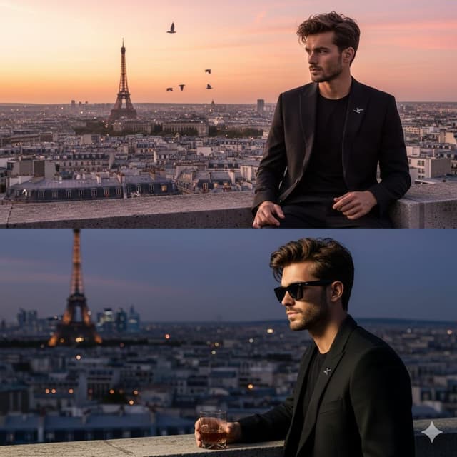 Cinematic Fashion Portrait on a Paris Rooftop — output
