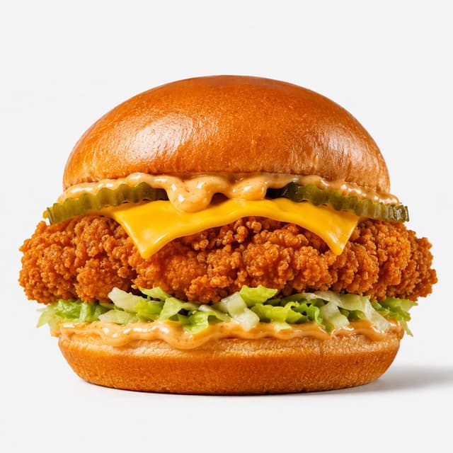 E-commerce Main Image - Crispy Chicken Burger Product Photo — output