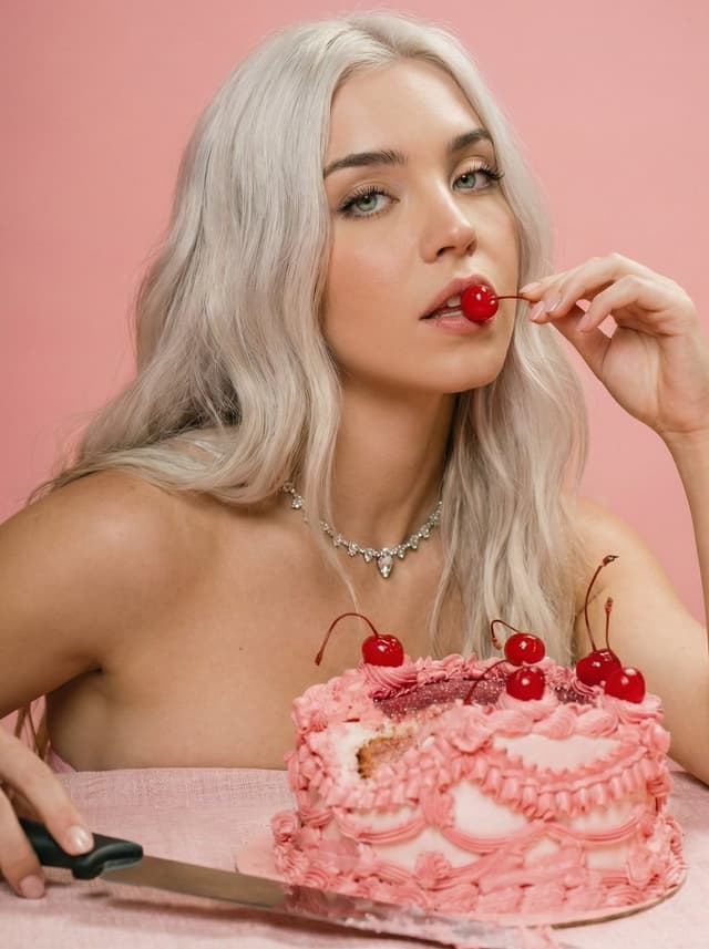Product Marketing - Pink Aesthetic Coquette Birthday Cake Editorial Portrait — output