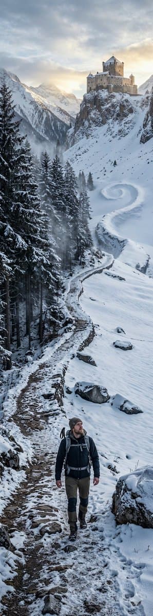 Poster / Flyer - Ultra-Realistic Vertical Panorama of Swiss Alps with Mythological Hint — output