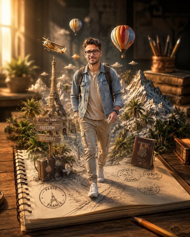 Game Asset - Sketch to Reality Travel Notebook — output