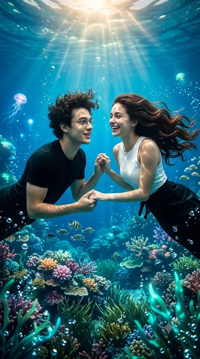 Social Media Post - Underwater Fantasy Romance Portrait — output
