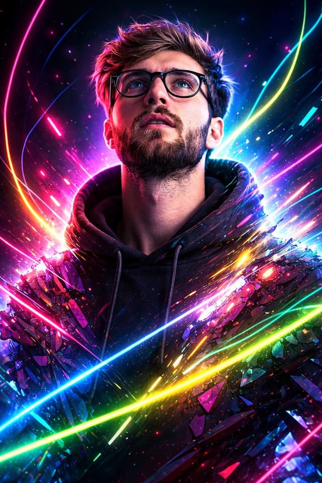 Profile / Avatar - Synthwave Neon Digital Portrait Prompt — output