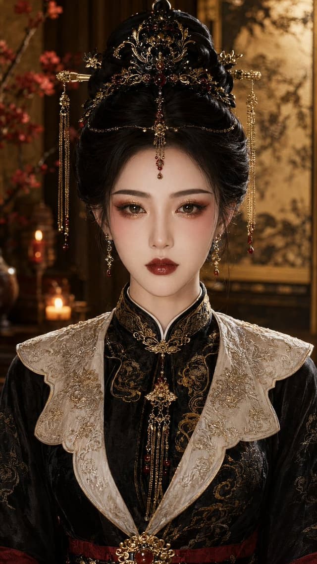Profile / Avatar - Ancient Chinese 'Ink Gold' Makeup Portrait — output