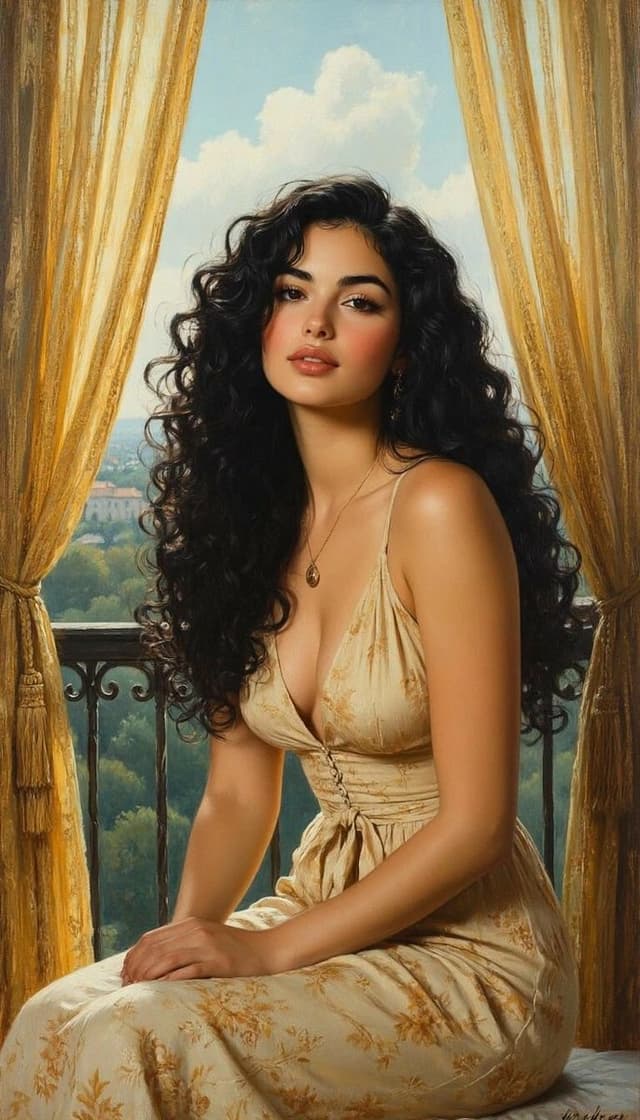 Product Marketing - Romantic Painterly Portrait on European Balcony — output