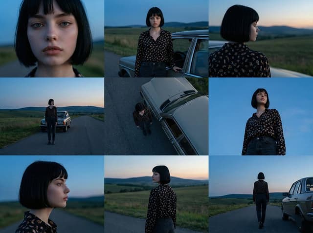 Comic / Storyboard - Cinematic 3x3 Grid Photo Series — output
