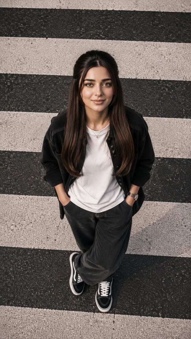 Social Media Post - Bird's-Eye Street Fashion Portrait — output