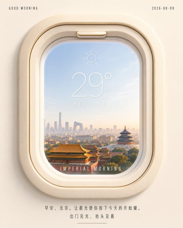 Product Marketing - Beijing Morning Airplane Window Poster — output