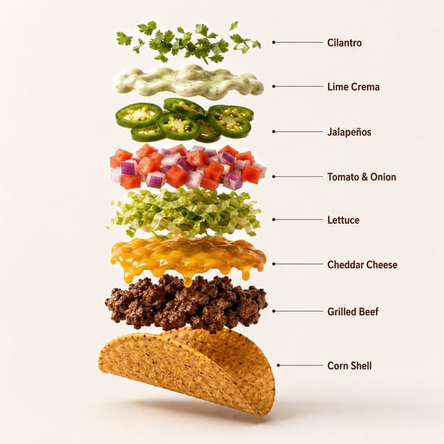 Infographic / Edu Visual - Professional Beef Taco Product Photography — output