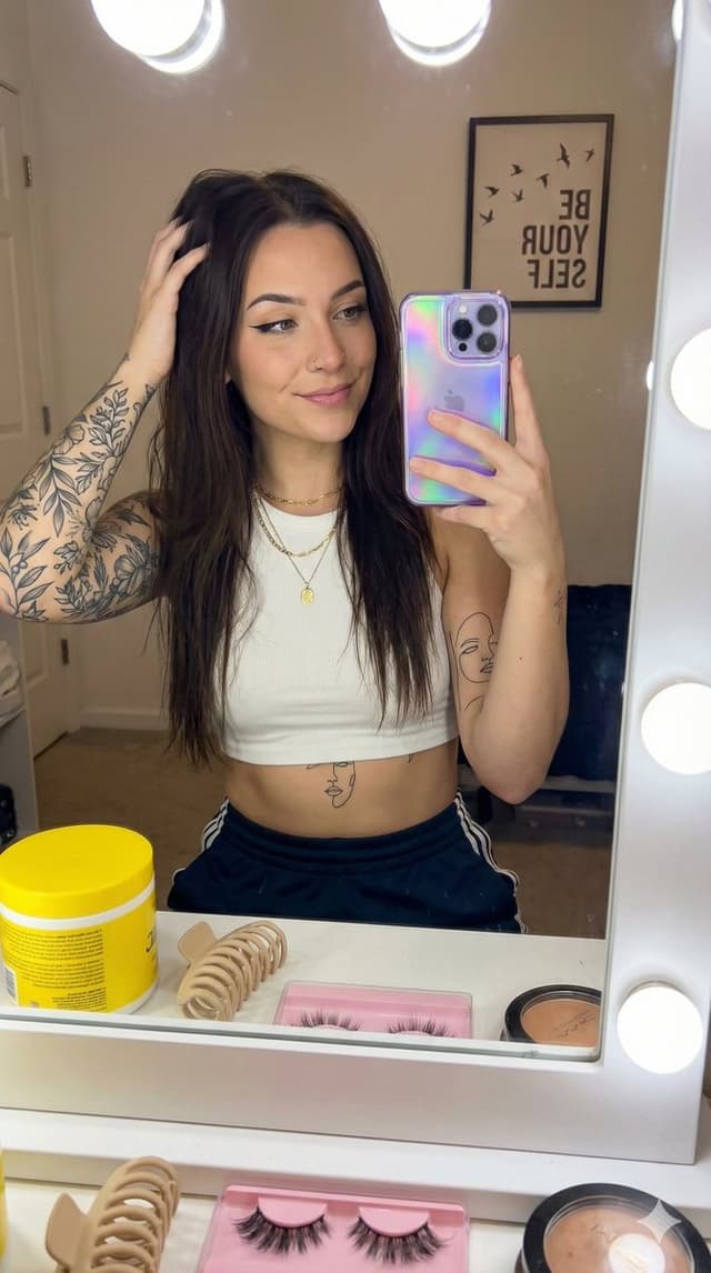 Detailed Social Media Mirror Selfie Portrait — output
