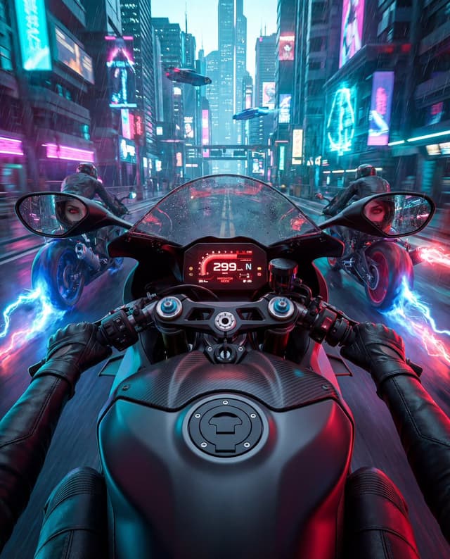 Game Asset - Cyberpunk POV Motorcycle Ride with Vampire Mafia Girl — output