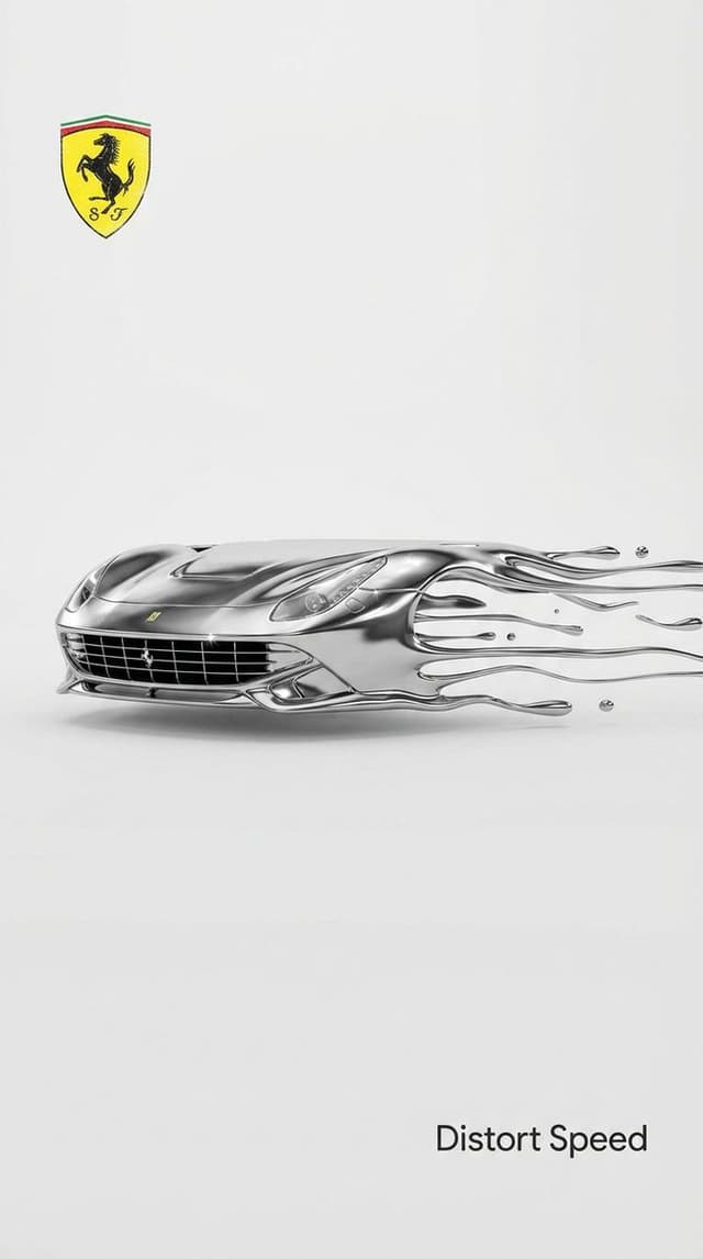 Poster / Flyer - Surreal Minimalist Ferrari Print Ad — output