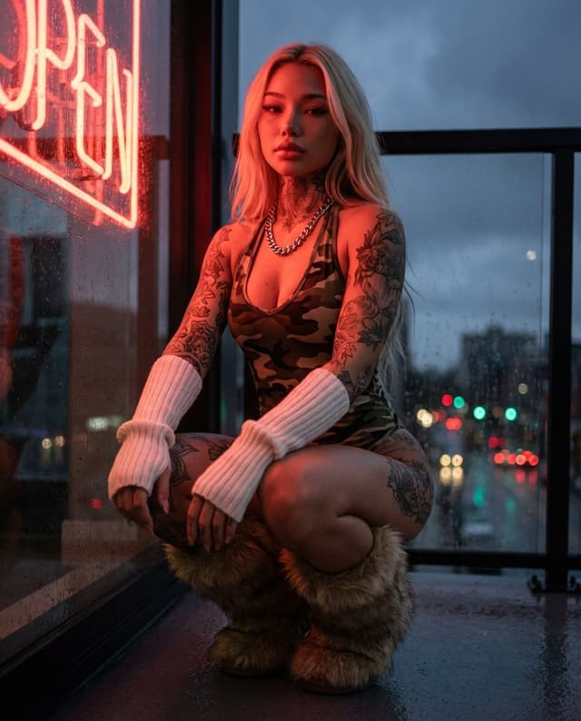 Cinematic Urban Night Portrait Prompt — output