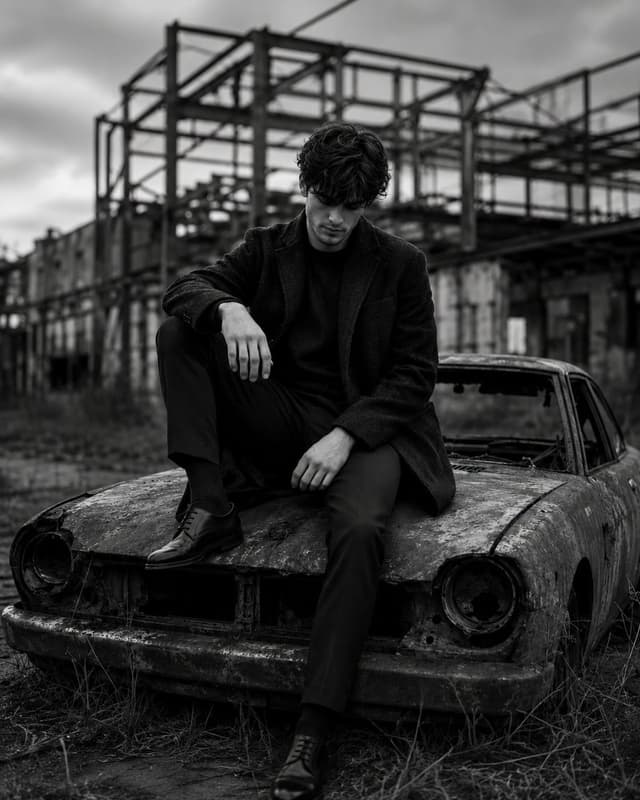 Social Media Post - Post-Industrial Editorial Fashion Shot — output