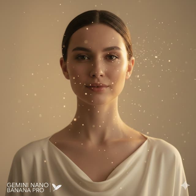 High-fashion close-up portrait of a woman with simple elegance — output