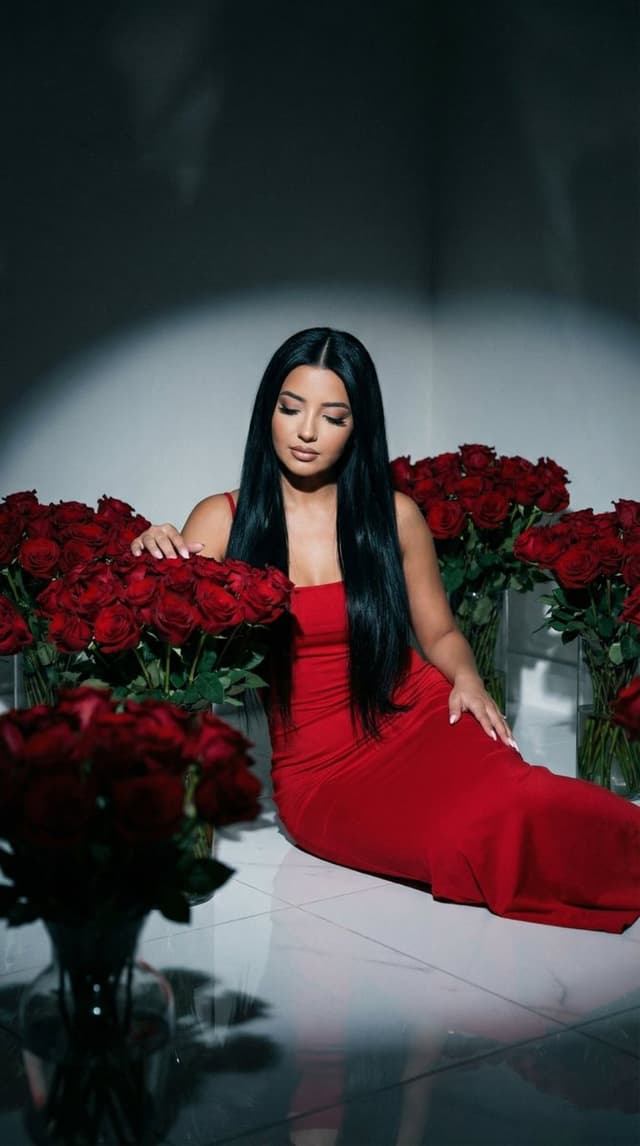 Product Marketing - Cinematic Low-Key Portrait in Red Rose Room — output