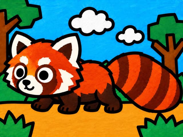 Comic / Storyboard - Cartoon Red Panda Forest Illustration — output