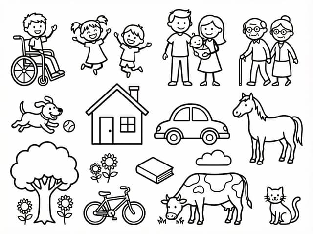 Infographic / Edu Visual - Simple Stick Figure Coloring Book Clipart — output