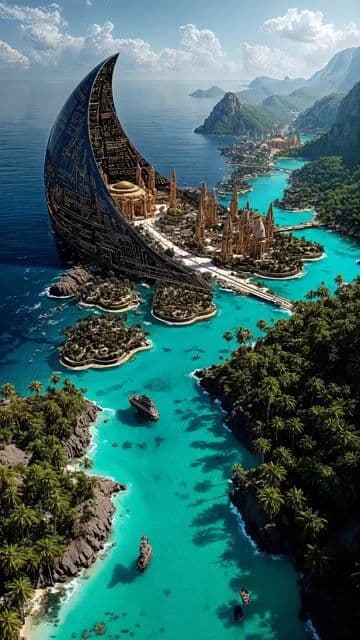 Futuristic megastructure city prompt — cover