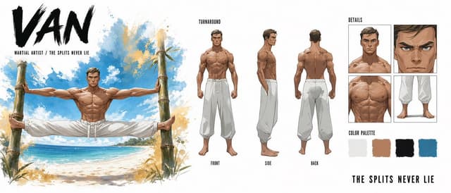 Game Asset - Martial Artist Character Design Sheet — output