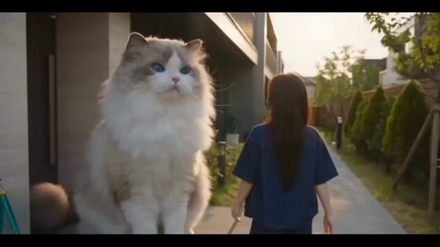 Giant Cat Bathing Scene