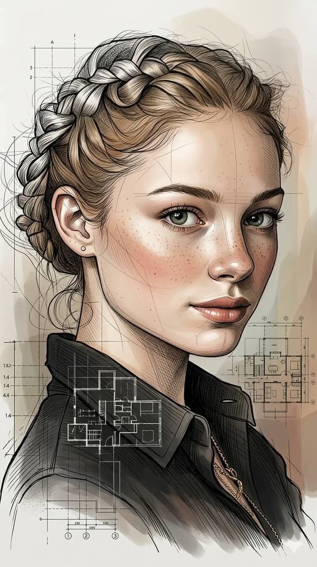 Profile / Avatar - Architectural Ink Digital Portrait — output