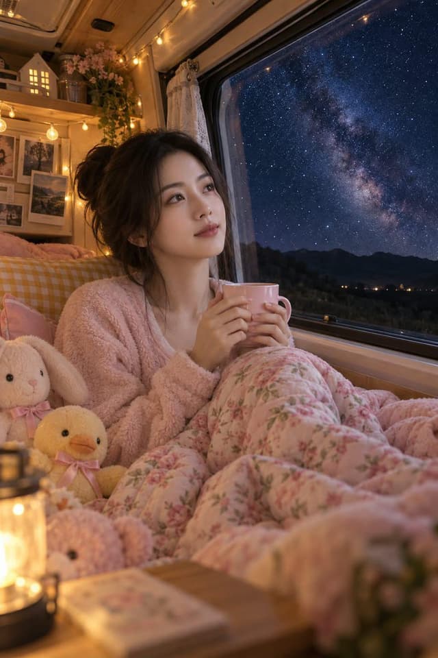 Social Media Post - Cozy Camper Van Milky Way Night — output