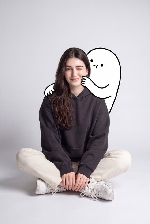 Profile / Avatar - Minimalist Fashion Portrait with Doodle — output