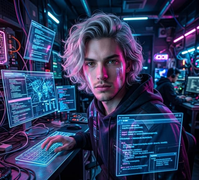 Game Asset - Cyberpunk Neon Hacker — output