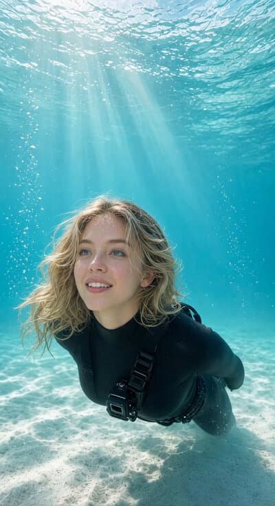 Sydney Sweeney Underwater Neon Adventure — cover