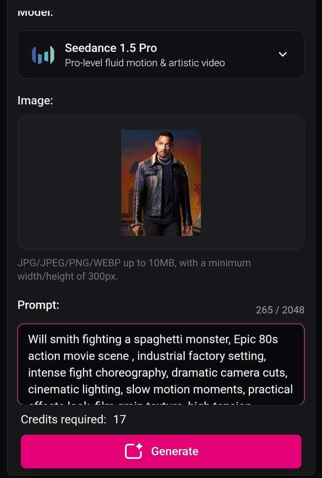 Will Smith Fighting a Spaghetti Monster in an 80s Action Movie Style — cover