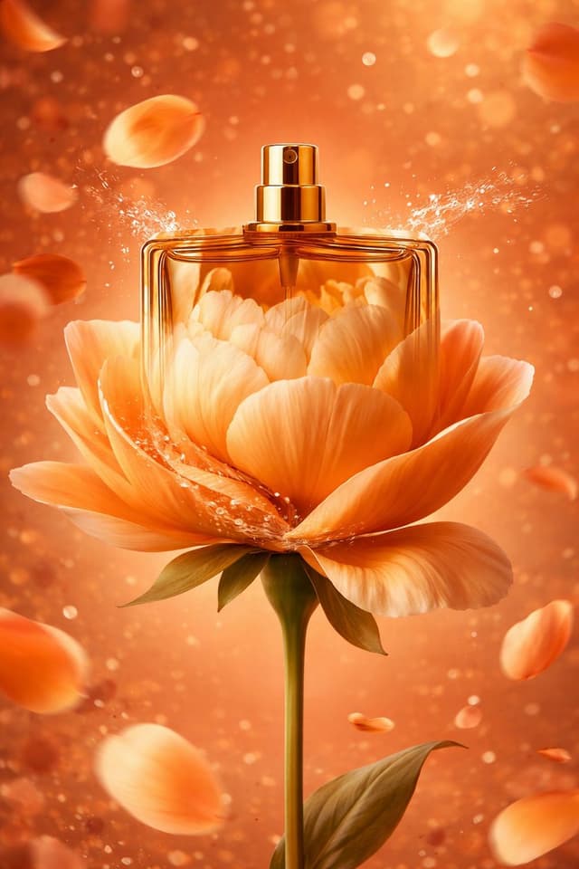 E-commerce Main Image - AI-Stylized Perfume Product Visual with Internal Petals — output