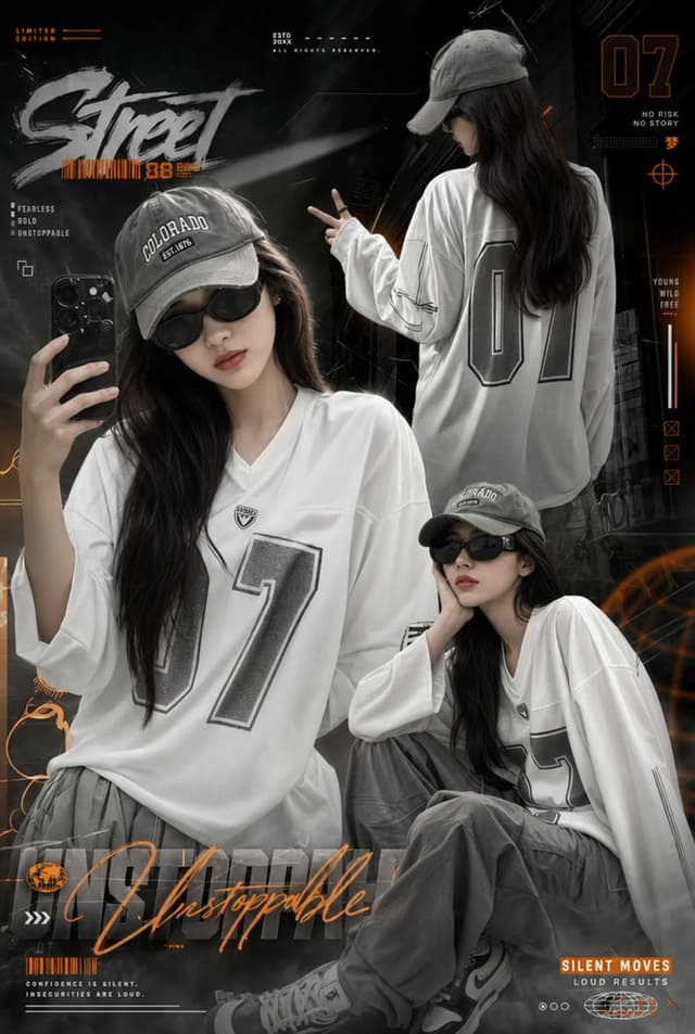 Poster / Flyer - Urban Streetwear Girl Collage — output