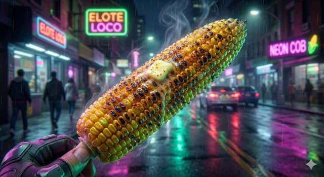 Cyberpunk Neon Street Food Advertisement Prompt — output