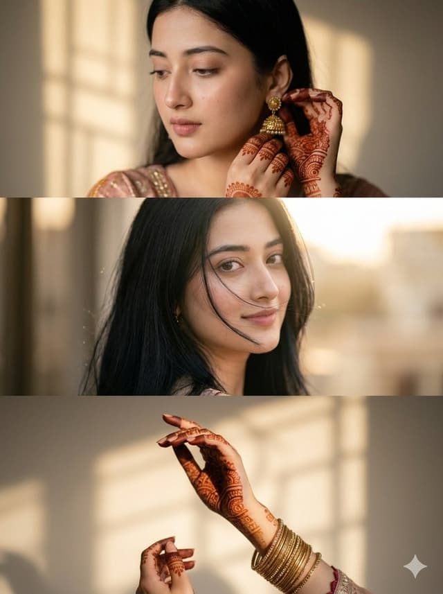Comic / Storyboard - Cinematic South Asian Woman Portrait Collage — output